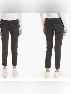 Nili Lotan Jenna raw hem stretch Twill Pants Size 12